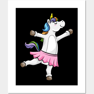 Unicorn as Ballerina with Skirt Posters and Art